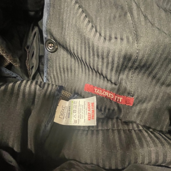 Next Mens 34 Formal Suit Dress Pants / Trousers Check Tapered Brown - Li… - Picture 13 of 13